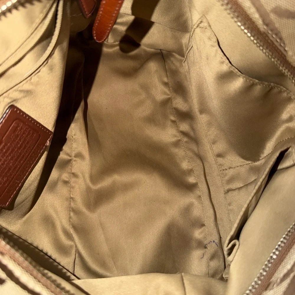 Coach Tan and Brown Signature Tote - Picture 10 of 12